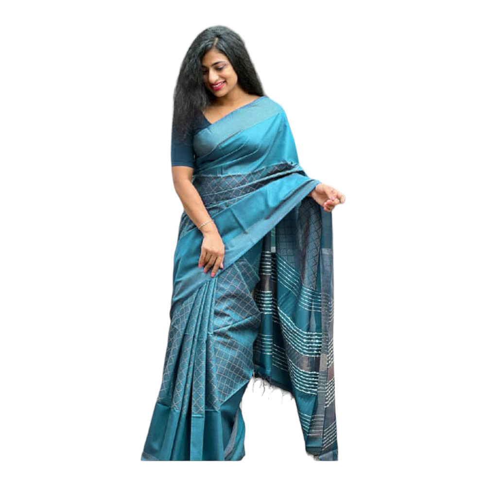 Handloom Beautiful Blue Saree